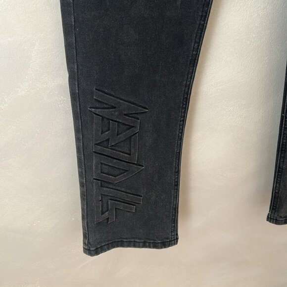 Stolen Girlfriends Club high rise taper black jeans with embossed leg sz XS - Picture 4 of 11